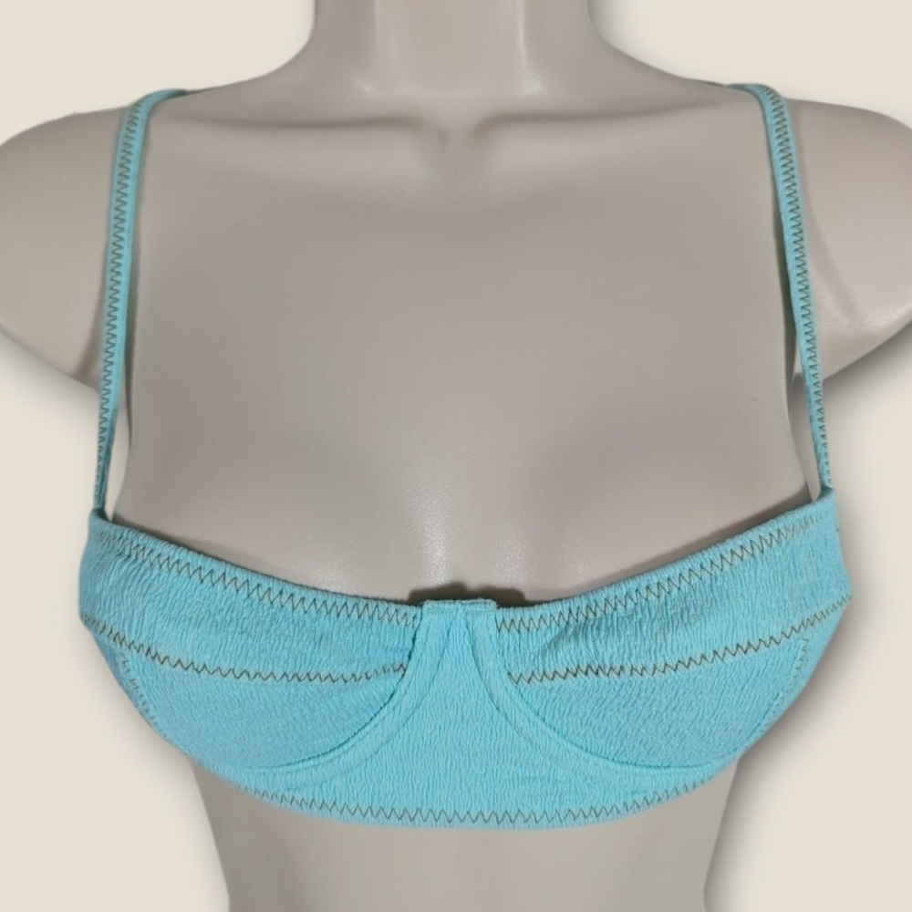 VIX Paula Hermanny Firenze Corsage Top in Aqua Size Small NWT